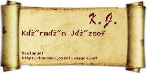 Kármán József névjegykártya