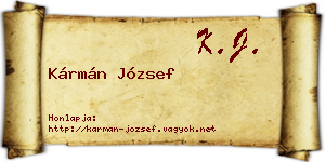 Kármán József névjegykártya