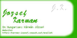 jozsef karman business card